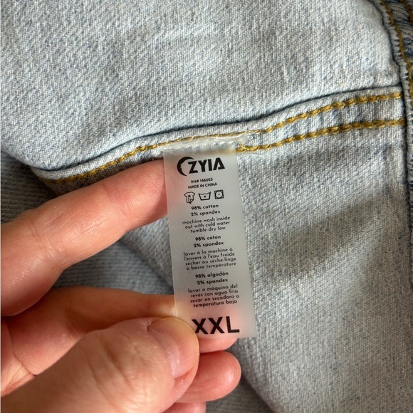 Zyia Jacket Crossroad Light Blue Denim Performance Button Up Cool Wash Size XXL - Picture 8 of 12